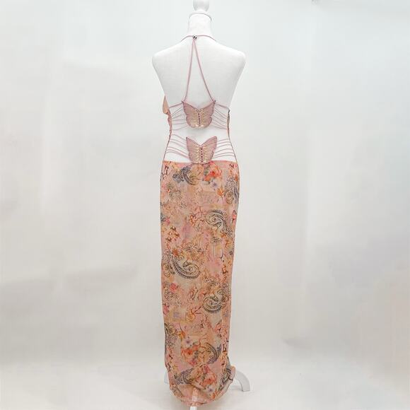 I.AM.GIA Ellery Dress Pink Blush Butterfly Long M - Picture 8 of 10